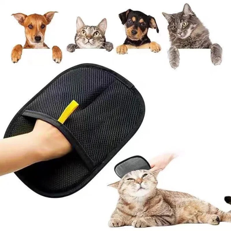 Pet hair remover glove worn on the hand