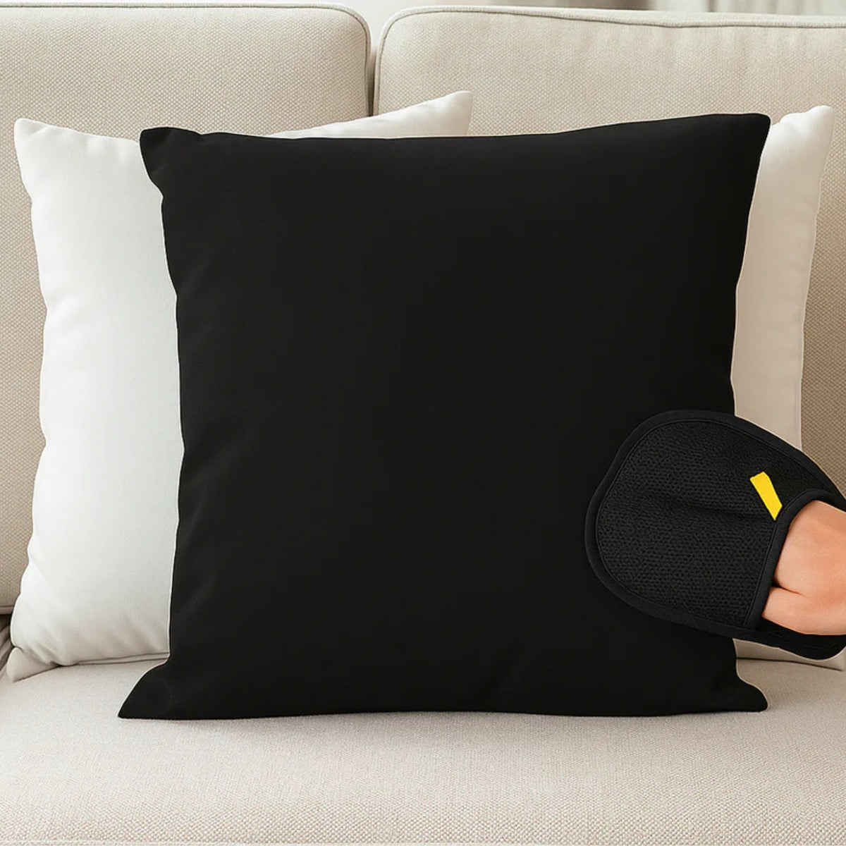 The same cushion clean after the glove