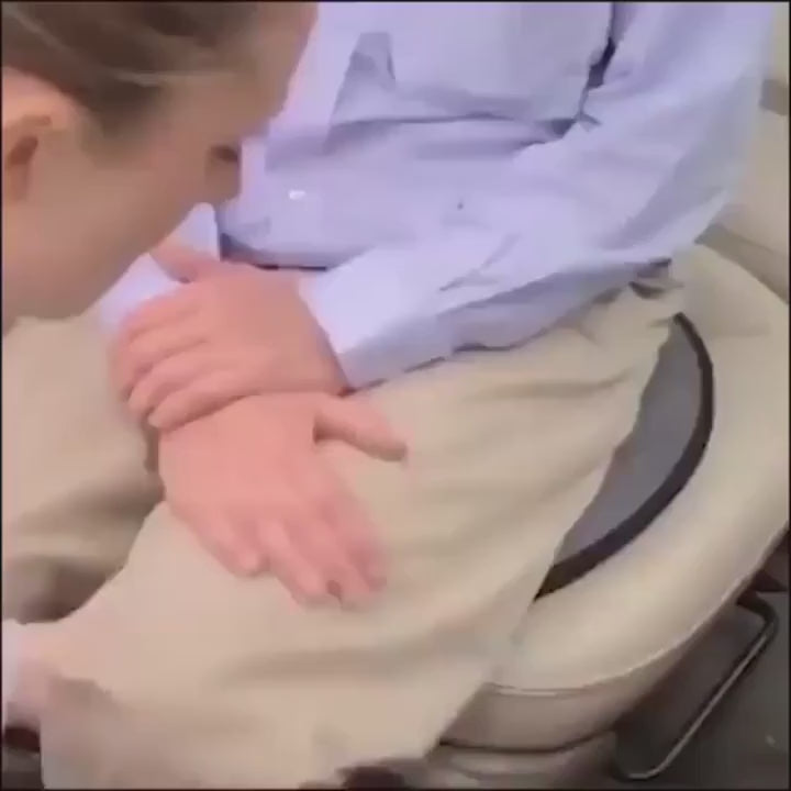 Helping a passenger turn on the cushion