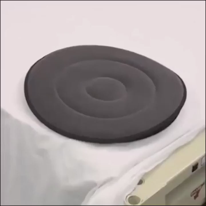 Woman turning on the swivel cushion